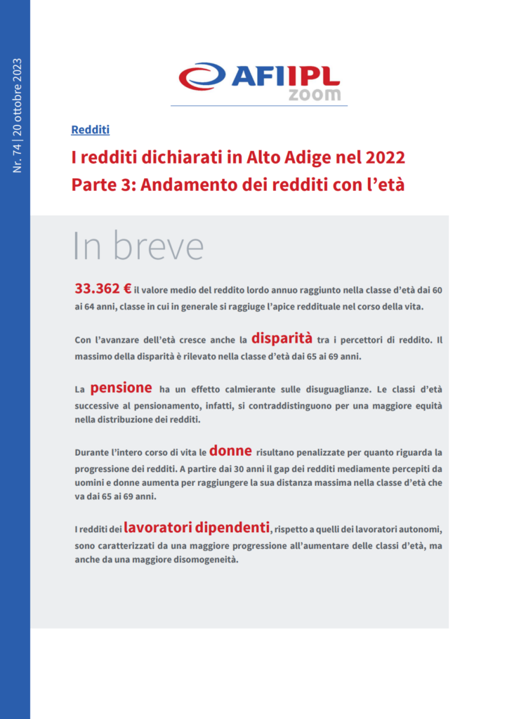 I Redditi Dichiarati In Alto Adige Nel 2022 Parte 3: Andamento Dei ...